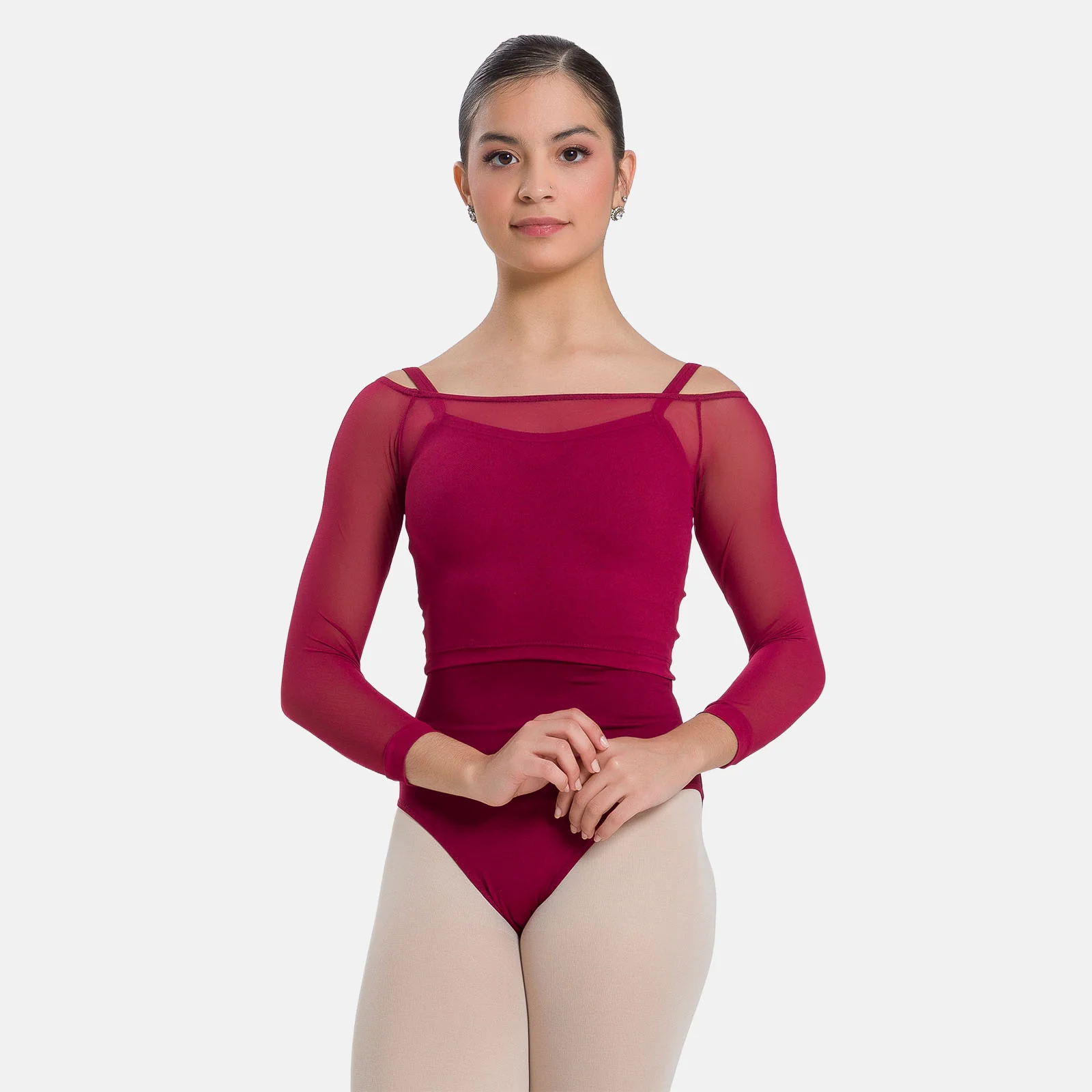 Anala Sheer Long Sleeve Crop Top - SL226 - Image 3