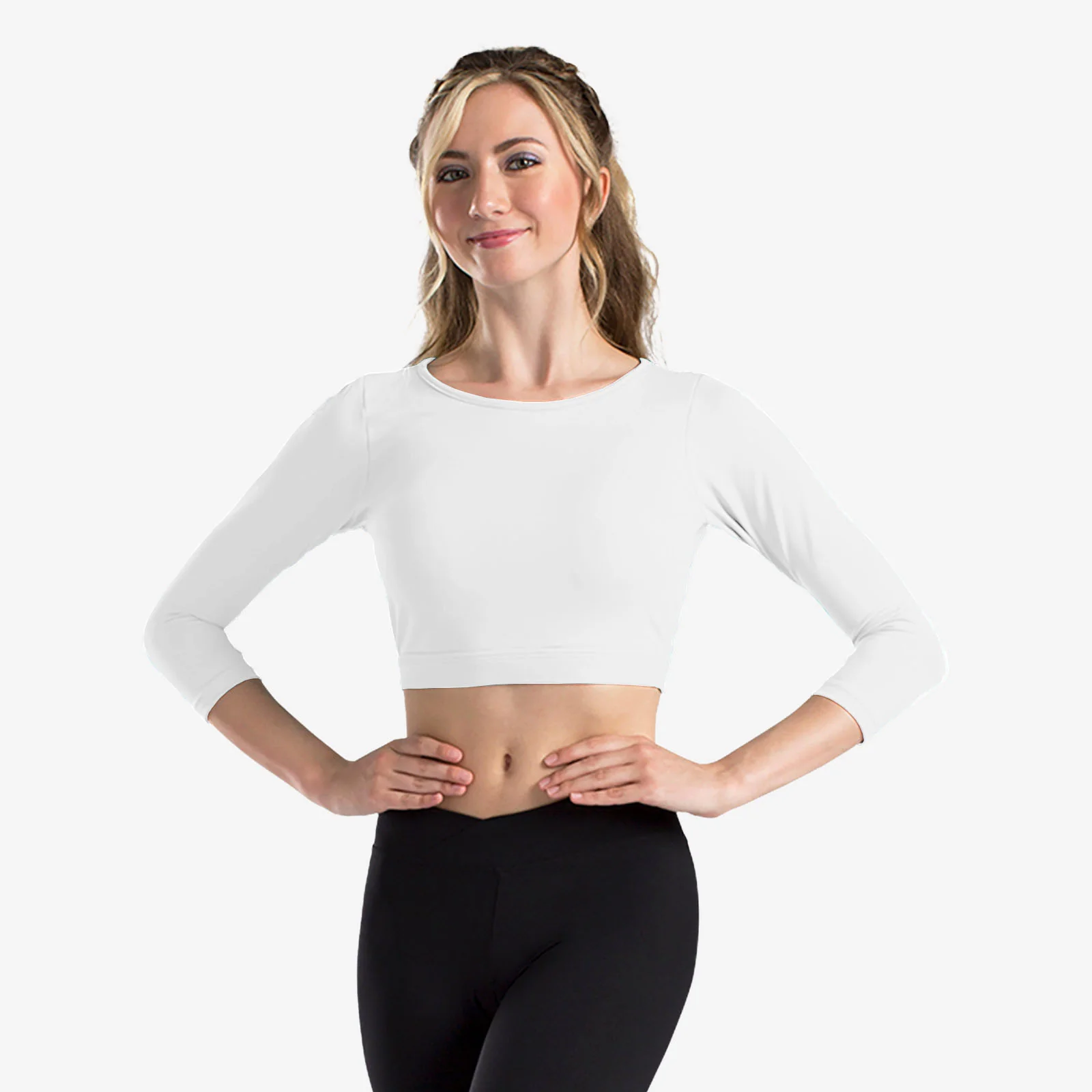 Jade Long Sleeve Crop Top - D1564 - Image 2