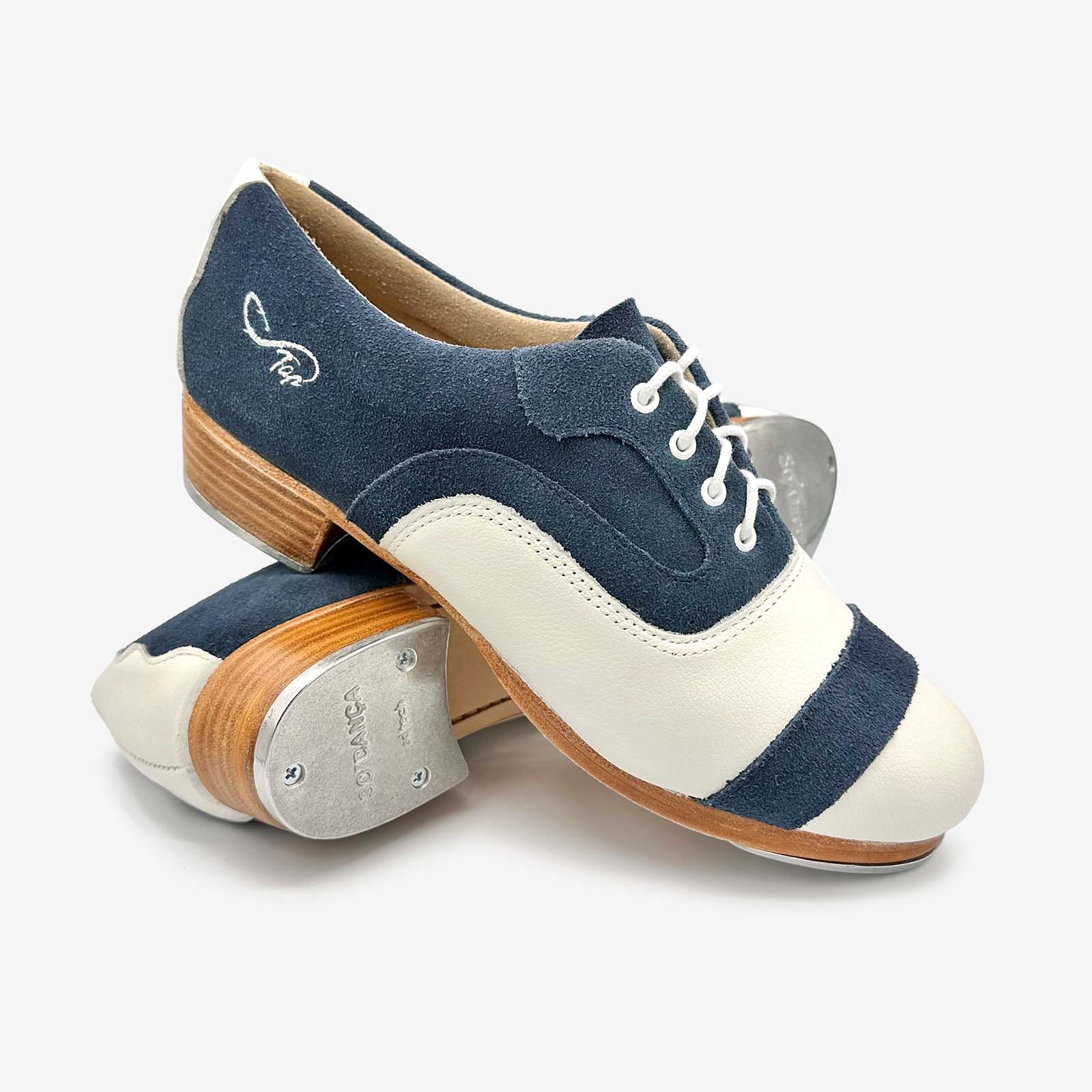 Navy-White Custom Pro Tap Shoe - TA880 (size 10L) (Tap Fest Event)